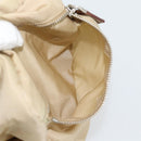 PRADA Hand Bag Nylon Beige Silver Auth 194328A-21