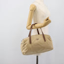 PRADA Hand Bag Nylon Beige Silver Auth 194328A-22