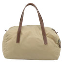 PRADA Hand Bag Nylon Beige Silver Auth 194328A-2