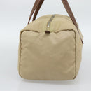 PRADA Hand Bag Nylon Beige Silver Auth 194328A-4