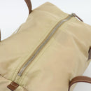 PRADA Hand Bag Nylon Beige Silver Auth 194328A-6