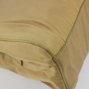 PRADA Chain Tote Bag Nylon Beige Gold Auth 194329-16