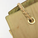 PRADA Chain Tote Bag Nylon Beige Gold Auth 194329-10