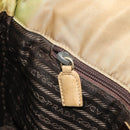 PRADA Chain Tote Bag Nylon Beige Gold Auth 194329-21