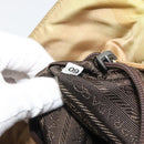 PRADA Chain Tote Bag Nylon Beige Gold Auth 194329-12