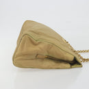 PRADA Chain Tote Bag Nylon Beige Gold Auth 194329-3