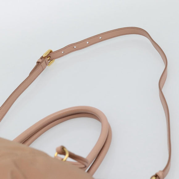 PRADA Hand Bag Nylon 2way Pink Gold Auth 194330