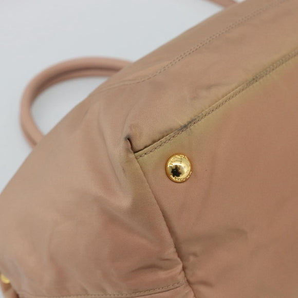 PRADA Hand Bag Nylon 2way Pink Gold Auth 194330