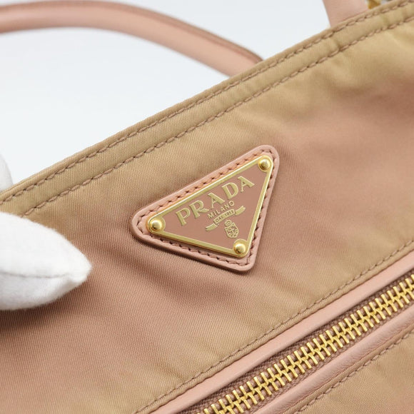 PRADA Hand Bag Nylon 2way Pink Gold Auth 194330