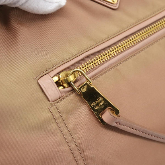 PRADA Hand Bag Nylon 2way Pink Gold Auth 194330