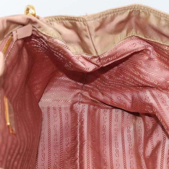 PRADA Hand Bag Nylon 2way Pink Gold Auth 194330