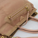 PRADA Hand Bag Nylon 2way Pink Gold Auth 194330-6