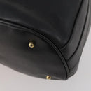 GUCCI Bamboo Hand Bag Leather Black Gold 001 2684 1657 Auth 194334-12