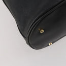 GUCCI Bamboo Hand Bag Leather Black Gold 001 2684 1657 Auth 194334-13