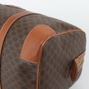 CELINE Macadam Canvas Boston Bag PVC Leather Brown Gold Auth 194340A-9