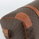 CELINE Macadam Canvas Boston Bag PVC Leather Brown Gold Auth 194340A-16