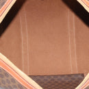 CELINE Macadam Canvas Boston Bag PVC Leather Brown Gold Auth 194340A-11