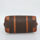 CELINE Macadam Canvas Boston Bag PVC Leather Brown Gold Auth 194340A-5