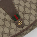 GUCCI GG Supreme Web Sherry Line Bag PVC Beige Gold 156 01 030 Auth 194344-12
