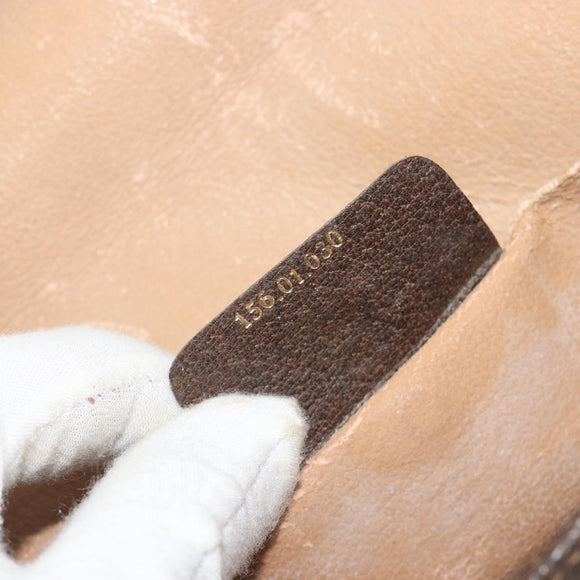 GUCCI GG Supreme Web Sherry Line Bag PVC Beige Gold 156 01 030 Auth 194344