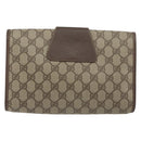 GUCCI GG Supreme Web Sherry Line Bag PVC Beige Gold 156 01 030 Auth 194344-3