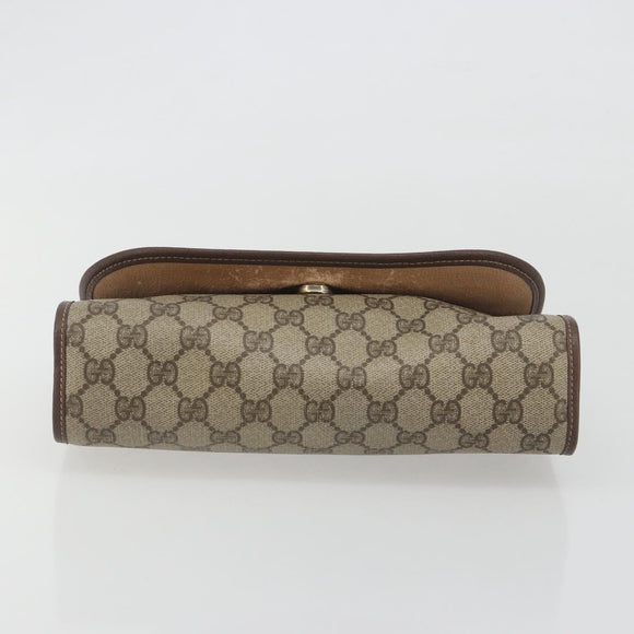 GUCCI GG Supreme Web Sherry Line Bag PVC Beige Gold 156 01 030 Auth 194344