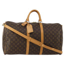 LOUIS VUITTON Monogram Keepall Bandouliere 55 Boston Bag M41414 LV Auth 194346V-1