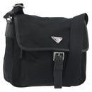 PRADA Shoulder Bag Nylon Black Silver Auth 194350A-1