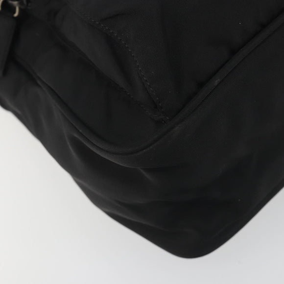 PRADA Shoulder Bag Nylon Black Silver Auth 194350A