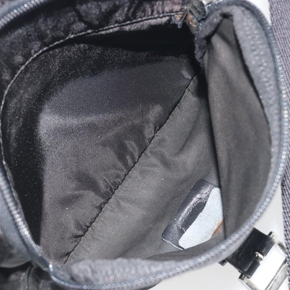 PRADA Shoulder Bag Nylon Black Silver Auth 194350A