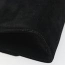 Salvatore Ferragamo Gancini Shoulder Bag Suede Black Gold Auth 194354A-13