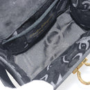 Salvatore Ferragamo Gancini Shoulder Bag Suede Black Gold Auth 194354A-17