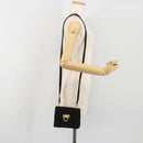 Salvatore Ferragamo Gancini Shoulder Bag Suede Black Gold Auth 194354A-21