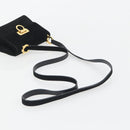 Salvatore Ferragamo Gancini Shoulder Bag Suede Black Gold Auth 194354A-7