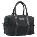 CELINE Macadam Canvas Boston Bag Black Gold Auth 194355-1