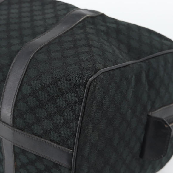 CELINE Macadam Canvas Boston Bag Black Gold Auth 194355