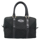 CELINE Macadam Canvas Boston Bag Black Gold Auth 194355-13