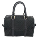 CELINE Macadam Canvas Boston Bag Black Gold Auth 194355-2