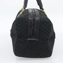 CELINE Macadam Canvas Boston Bag Black Gold Auth 194355-4