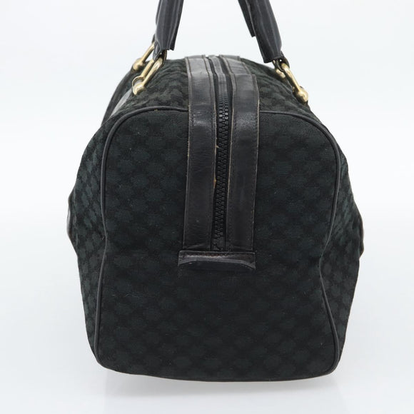 CELINE Macadam Canvas Boston Bag Black Gold Auth 194355