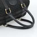 CELINE Macadam Canvas Boston Bag Black Gold Auth 194355-7