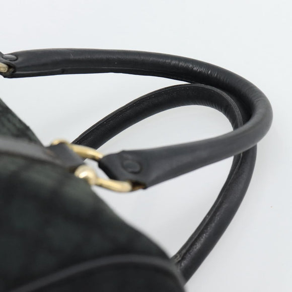 CELINE Macadam Canvas Boston Bag Black Gold Auth 194355