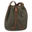 SAINT LAURENT Shoulder Bag PVC Canvas Brown Gold Auth 194356-2