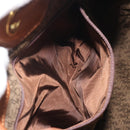 SAINT LAURENT Shoulder Bag PVC Canvas Brown Gold Auth 194356-20