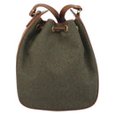 SAINT LAURENT Shoulder Bag PVC Canvas Brown Gold Auth 194356-3