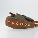 SAINT LAURENT Shoulder Bag PVC Canvas Brown Gold Auth 194356-4
