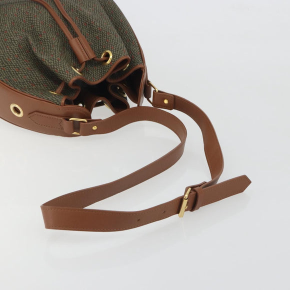 SAINT LAURENT Shoulder Bag PVC Canvas Brown Gold Auth 194356