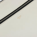 CELINE Edge Medium Hand Bag Leather White Silver Auth 194359A-17
