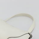 CELINE Edge Medium Hand Bag Leather White Silver Auth 194359A-8
