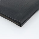 SAINT LAURENT Clutch Bag Leather Embossed Black Auth 194360A-11